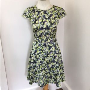 J. Crew Fit & Flare Watercolor Floral  - Size 4